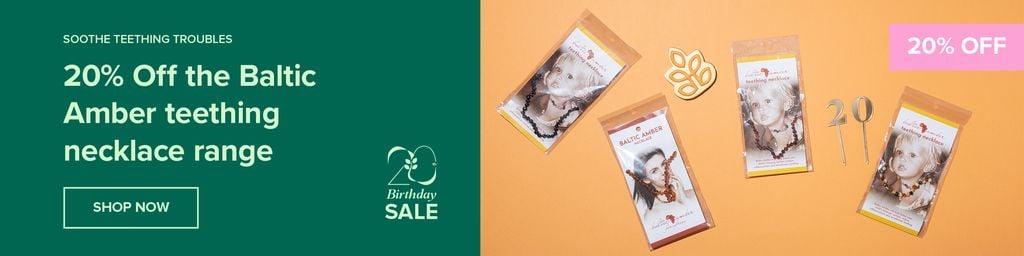 20% Off the Baltic Amber teething necklace range